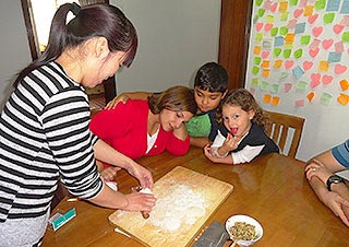 Our Guests Learn to Make Dumplings