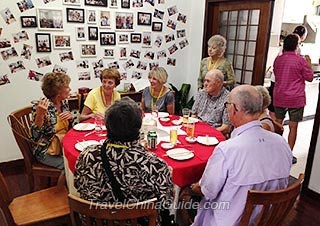 Our Guests Dining in a Local Family