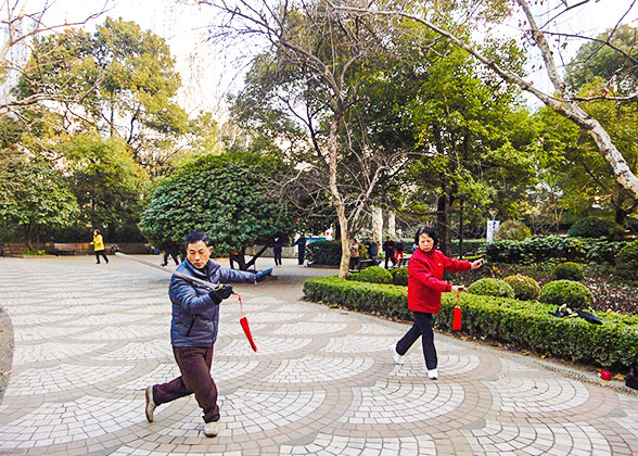 Morning Exercises in Shanghai People''s Park