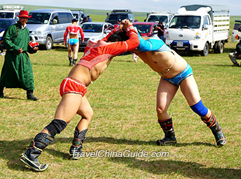 Wrestling on Naadam Festival