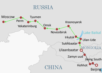 Ulaanbaatar-Moscow Train Route