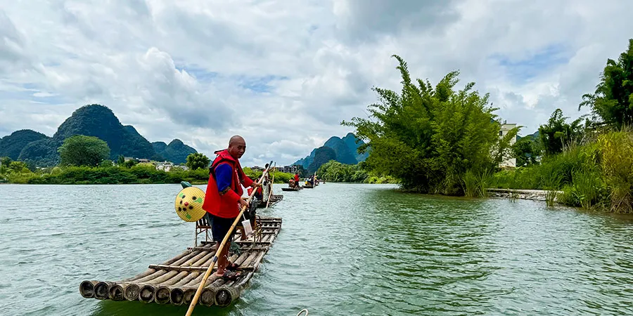 Bamboo Rafting in May with Full Water