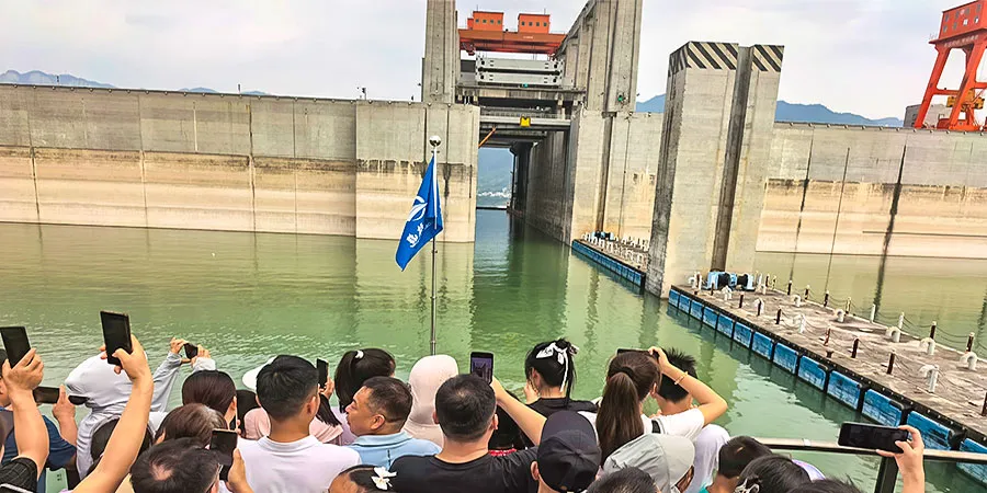 The Ship Lift of Three Gorges Dam During Golden Week