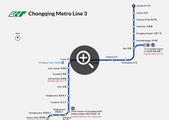 Map of Chongqing Metro Line 3