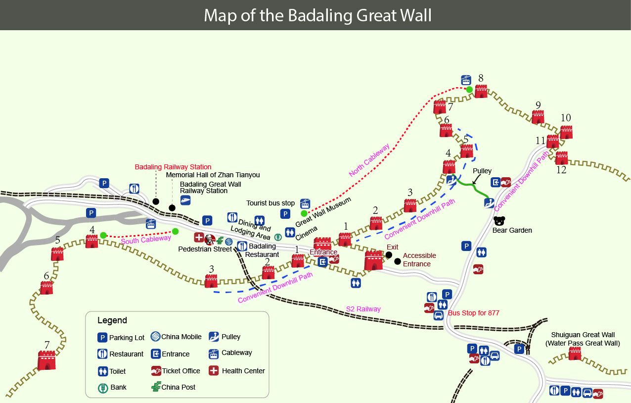 Map Of Badaling Great Wall Beijing China