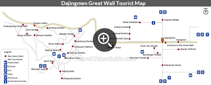 Tourist Map of Dajingmen Great Wall