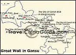 Map of Great Wall in Gansu