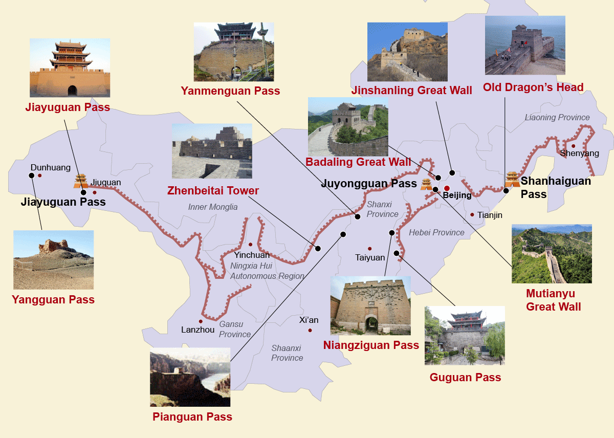 Exploring The Distinct Sections Of The Great Wall Of China