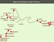 Map of Great Wall in Hebei