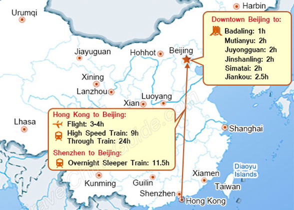 Hong Kong to Great Wall Map