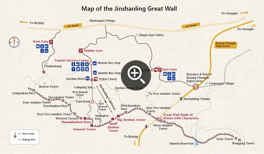 Jinshanling Great Wall Map