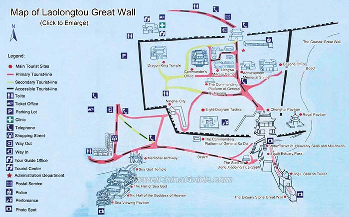 Laolongtou Great Wall Map