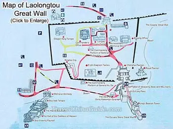 Map of Laolongtou Great Wall