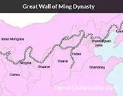 Map of Great Wall in Ming Dynasty