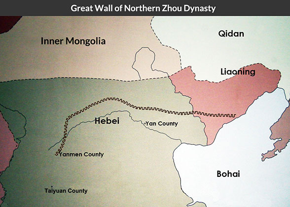 Map of Great Wall of Northern Zhou Dynasty