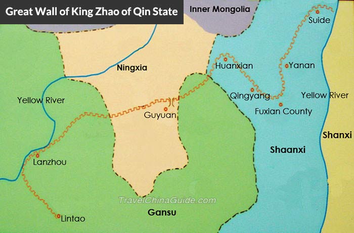 Map of Great Wall of King Zhao of Qin State