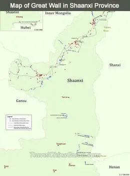 Map of Shaanxi Great Wall