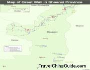 Map of Great Wall in Shaanxi