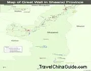 Map of Great Wall in Shaanxi