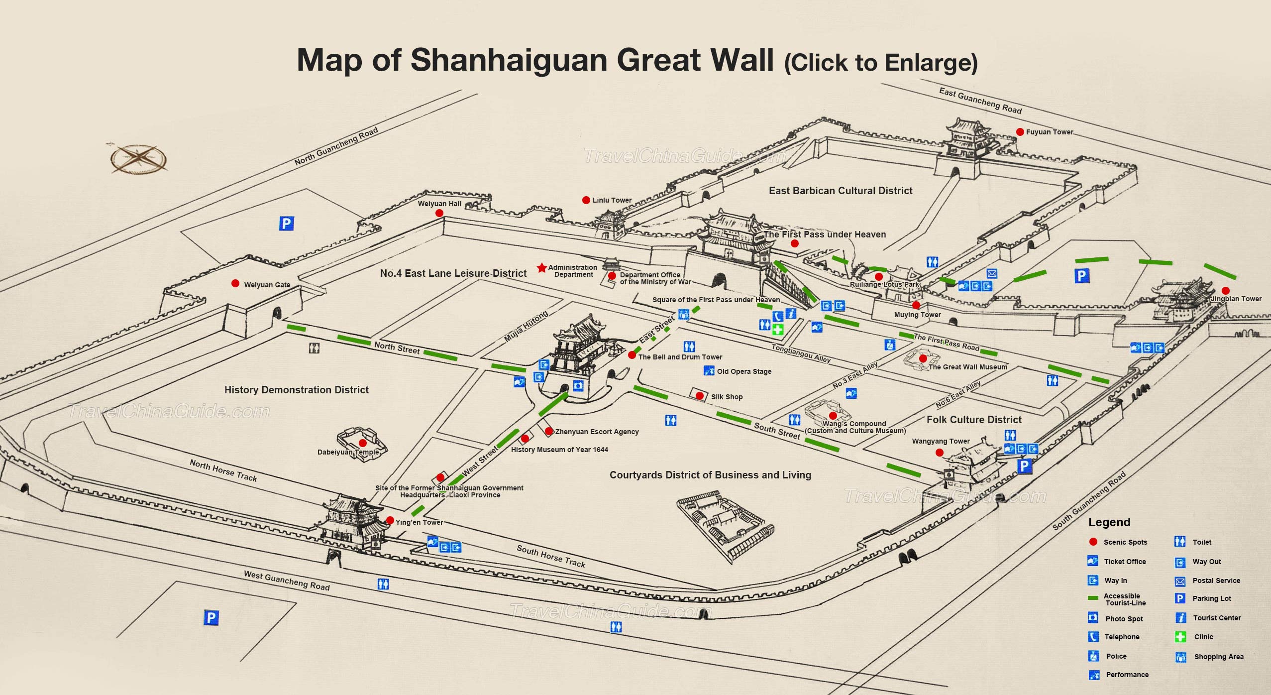 Shanhaiguan Great Wall Shanhai Pass Map How To Reach From Beijing