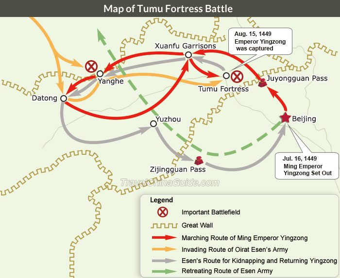Map of Tumu Fortress Battle