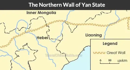 Yan State Northern Great Wall Map