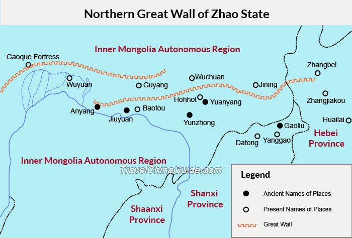 Zhao State Nothern Great wall Map