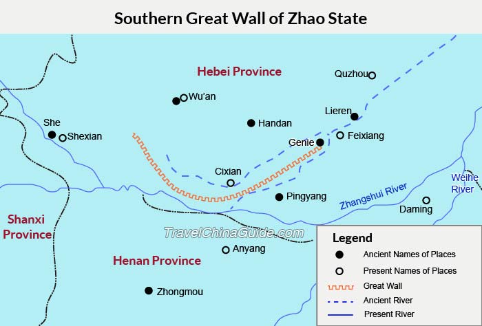 Zhao State Southern Great wall Map