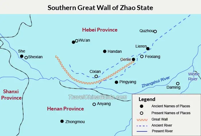 Zhao State Southern Great wall Map