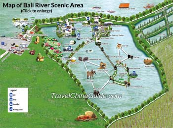 Map of Bali River Scenic Area