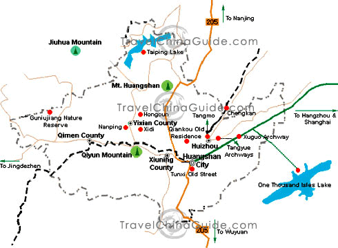 Huangshan Tourist Map