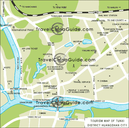 Map of Downtown Huangshan