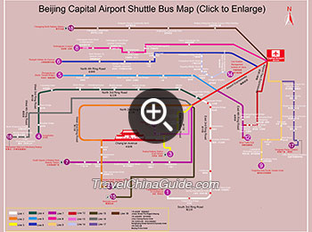 Beijing Capital Airport shuttle bus map