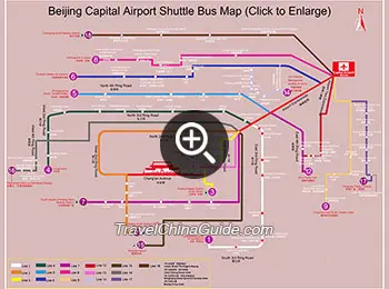 Beijing Capital Airport shuttle bus map