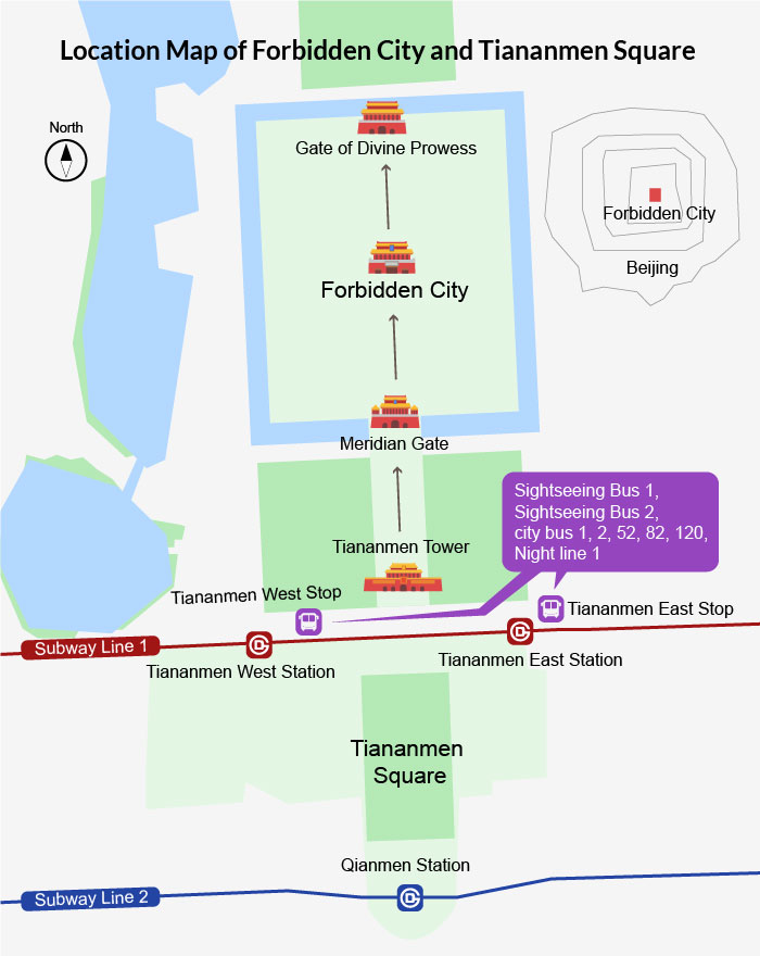 Location Map of Forbidden City