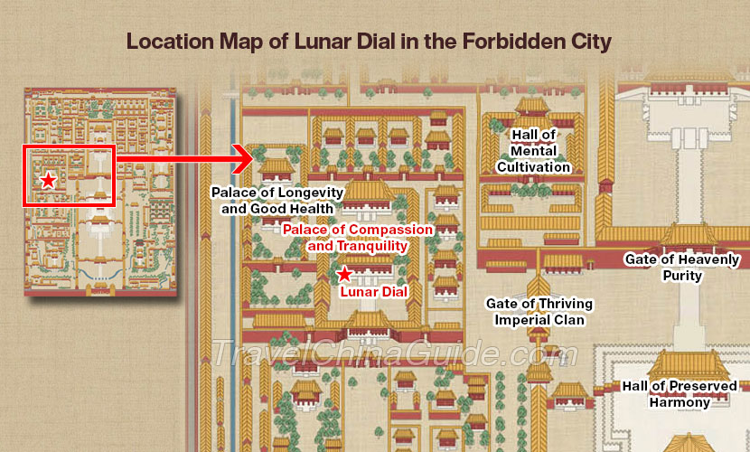 Location Map of Lunar Dial in the Forbidden City