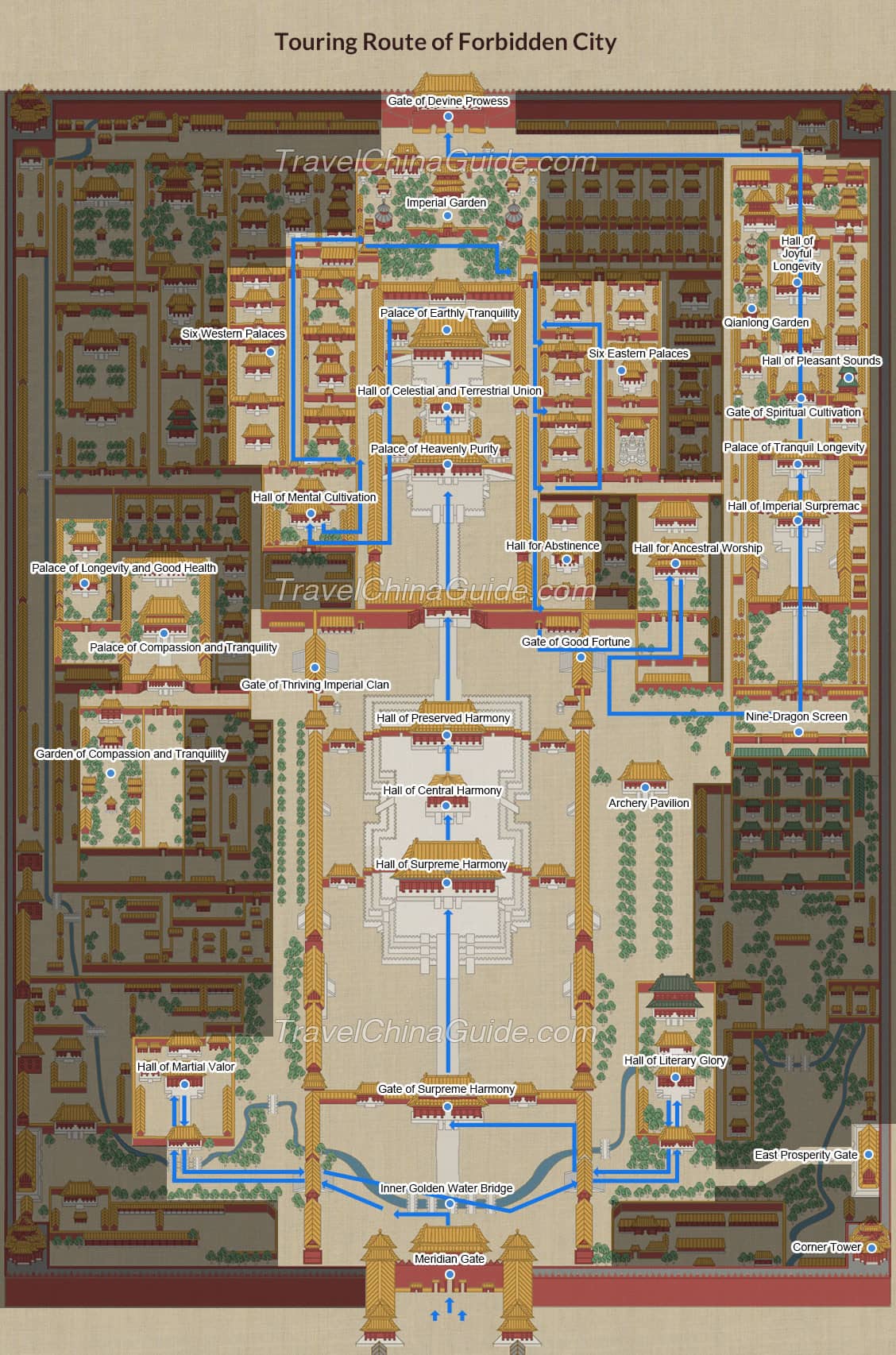 Forbidden City Maps Location PDF Tourist Map Of Palace Museum