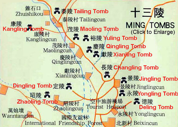 Map of Ming Tombs