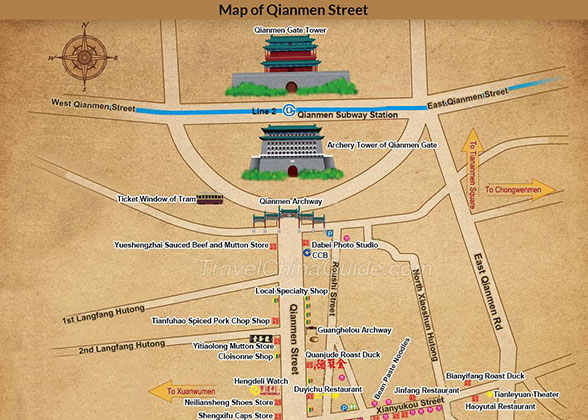 Map of Qianmen Street