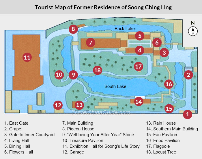 Tourist Map of Former Residence of Soong Ching Ling