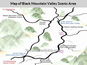 Map of Chongqing Black Mountain Valley