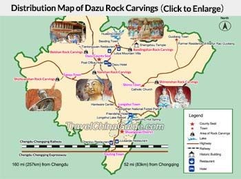 Map of Dazu Rock Carvings
