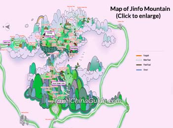 Map of Chongqing Jinfo Mountain