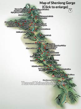 Map of Chongqing Shenlong Gorge