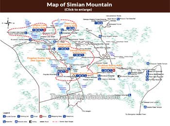 Map of Chongqing Simian Mountain