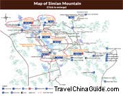 Map of Chongqing Simian Mountain