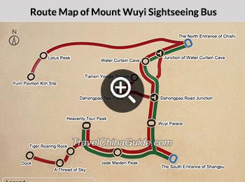 Map of Wuyishan Sightseeing Bus