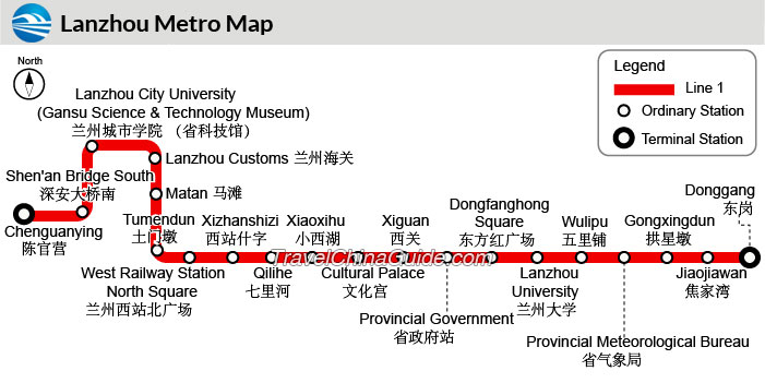 Map of Lanzhou Metro