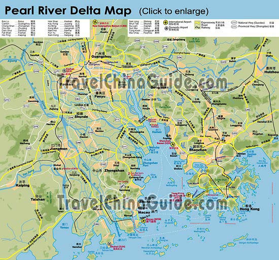 Pearl River Delta map