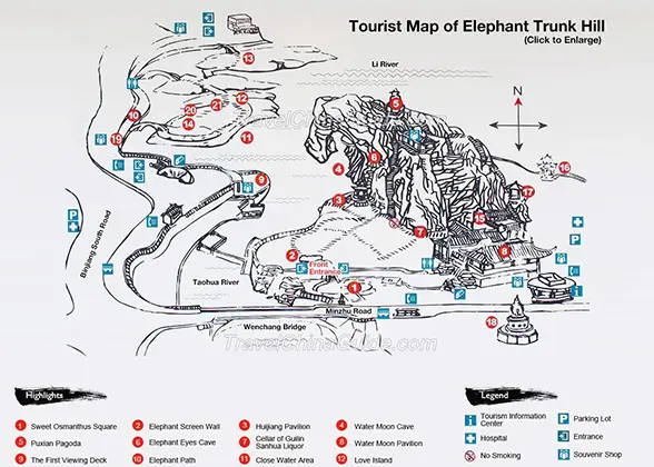 Map of Elephant Trunk Hill